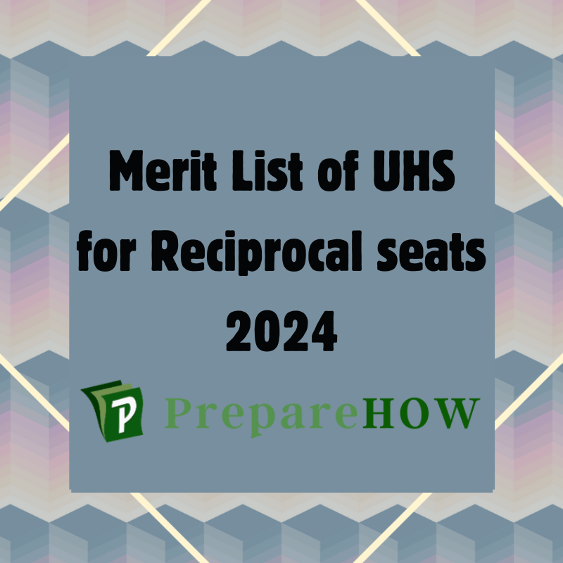 Merit list of uhs for Reciprocal Seats
