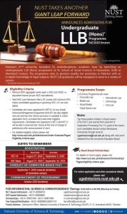 nust LLB admission